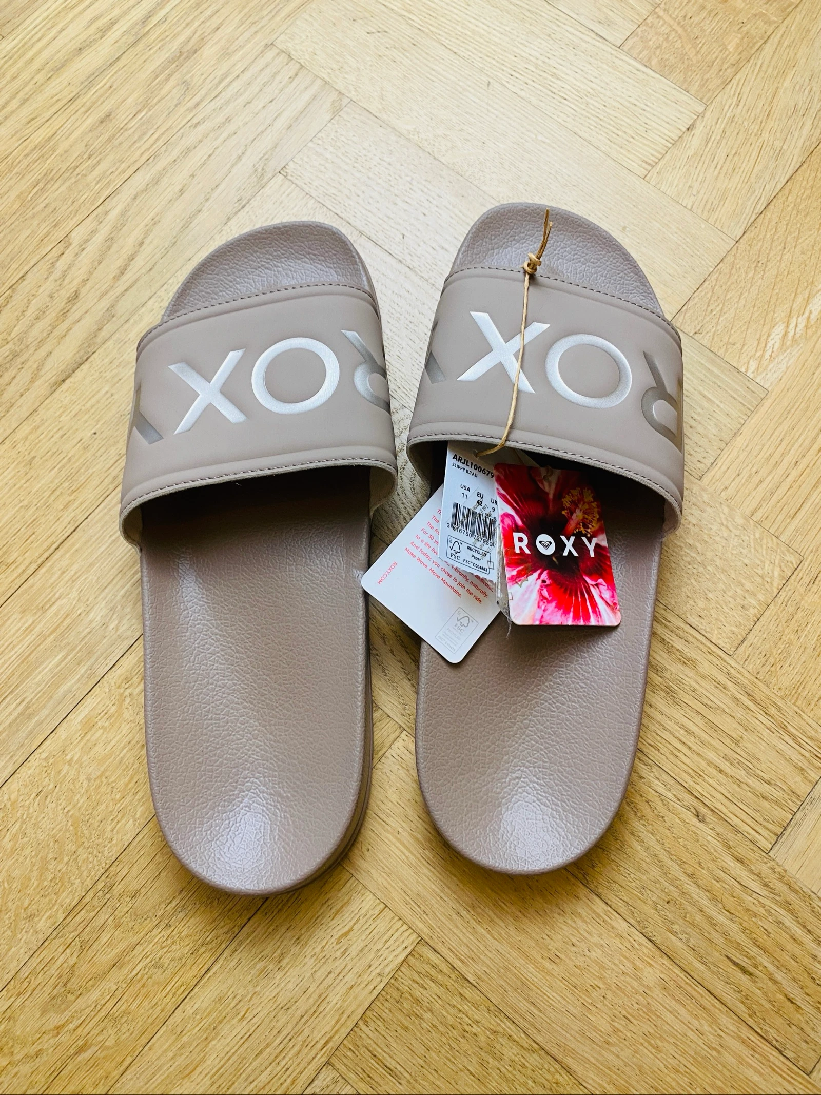 Claquettes sandales Roxy couleur taupe - Taille 42